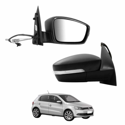 Retrovisor Texturizado Preto - Volkswagen Gol 2014 e Saveiro Após 2012 - Com Controle Lado Direito