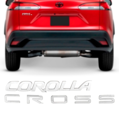 Emblema 'COROLLA CROSS' - Toyota Corolla Cross 2022/2023 - Cromado