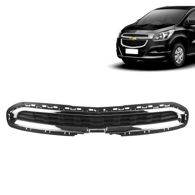 Grade Frontal Do Radiador - Chevrolet Spin 2013/2017 - Preta / Com Friso Cromado / Modelo Original / Superior