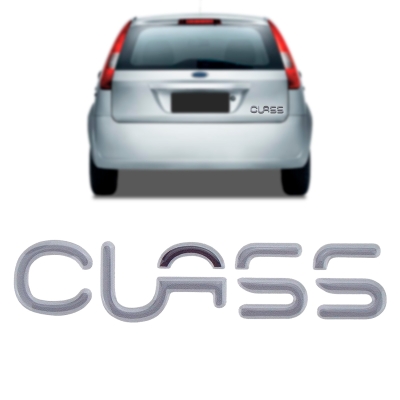 Emblema 'CLASS' - Ford Fiesta / KA 2003/2010 - Prata / Resinado