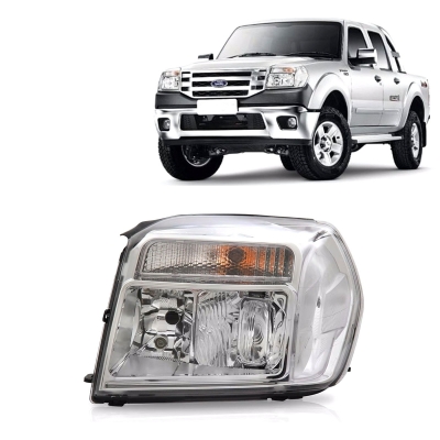 Farol Máscara Cromada | Ford Ranger 2009/2011 - Lado Esquerdo