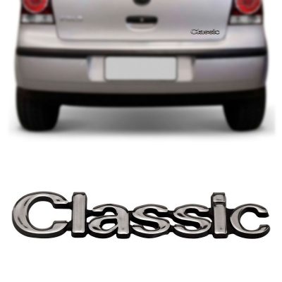 Emblema 'Classic' - Volkswagen Polo 1997/2002 - Cromado / Fundo Preto / Vazado