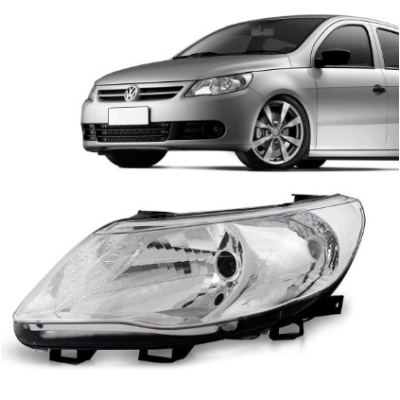Farol Gol Gv 2009 A 2013 Simples H4 Mascara Cromado Lado Esquerdo