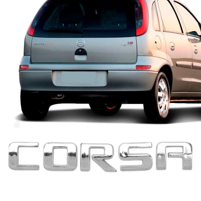 Emblema 'CORSA' - Chevrolet Corsa (Hatch e Sedan) 2007/2012 - Cromado