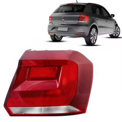 Lanterna Traseira Bicolor Vermelha/ Cristal | Vw Gol G7 2017/2020 - Lado Direito