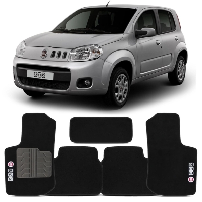 Tapete Personalizado Fiat Uno 2010/2013 - Preto