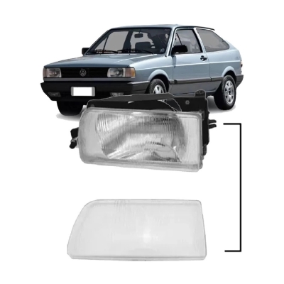 Lente Do Farol - Vw Gol, Voyage, Parati, Saveiro 1983/1993 - Lado Esquerdo