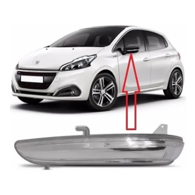 Pisca Espelho Retrovisor - Peugeot 208 2013/2022 - Acrilica Cristal Lado Esquerdo